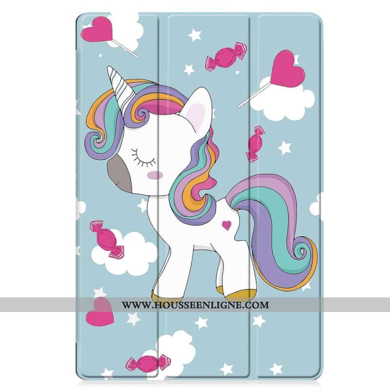 Smart Case Samsung Galaxy Tab S10 Lite Renforcée Porte-Stylet Licorne