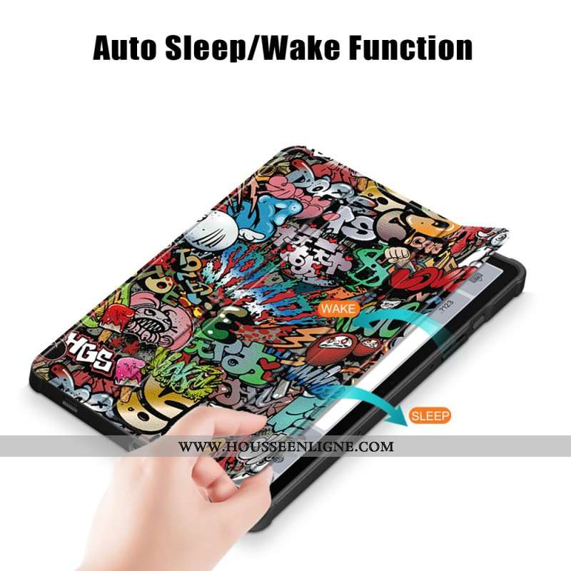 Smart Case Samsung Galaxy Tab S10 Plus / S9 Plus Dos Transparent Graffiti