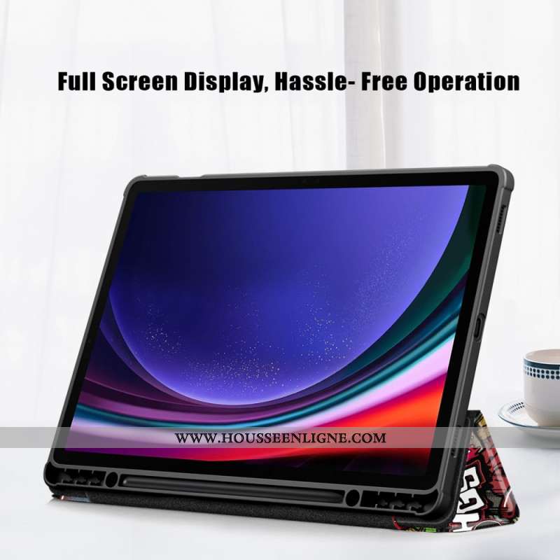 Smart Case Samsung Galaxy Tab S10 Plus / S9 Plus Dos Transparent Graffiti