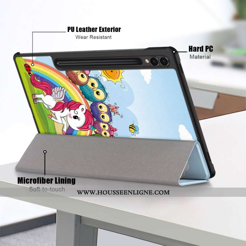 Smart Case Samsung Galaxy Tab S10 Plus / S9 Plus Porte-Stylet Licorne
