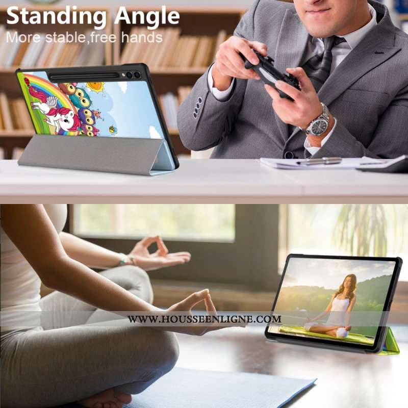 Smart Case Samsung Galaxy Tab S10 Plus / S9 Plus Porte-Stylet Licorne