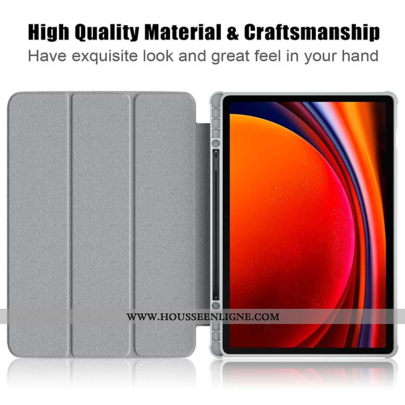 Smart Case Samsung Galaxy Tab S10 Plus / S9 Plus Trois Volets Porte-Stylet