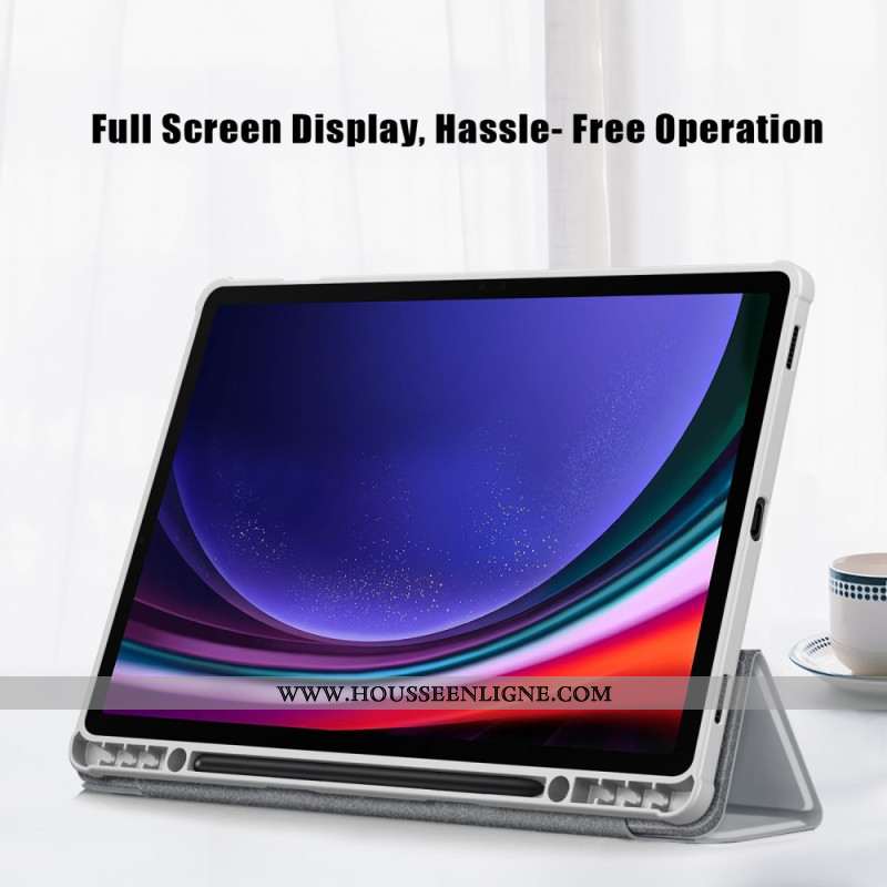 Smart Case Samsung Galaxy Tab S10 Plus / S9 Plus Trois Volets Porte-Stylet