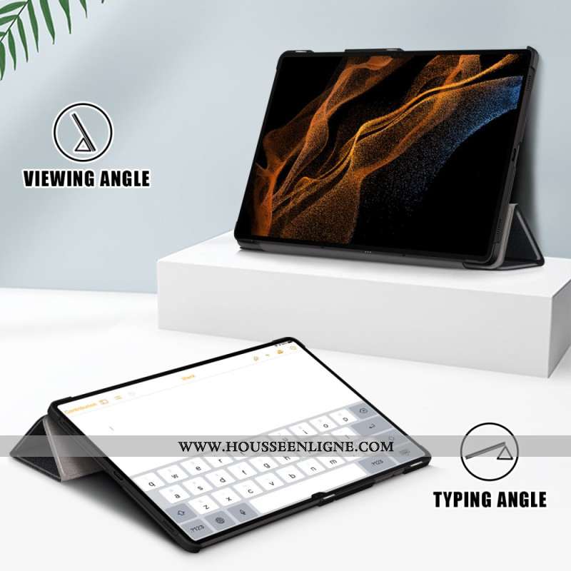 Smart Case Samsung Galaxy Tab S10 Ultra / S9 Ultra Support Tri-pli Anti-chute