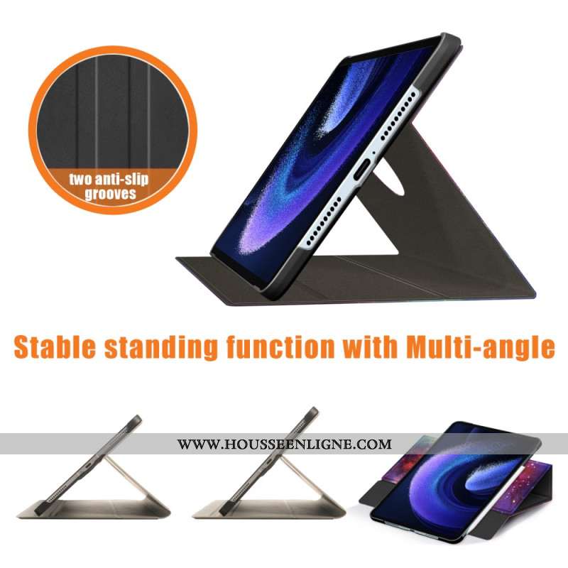 Smart Case Xiaomi Pad 6 Pro Rotative Porte-Stylet Galaxie