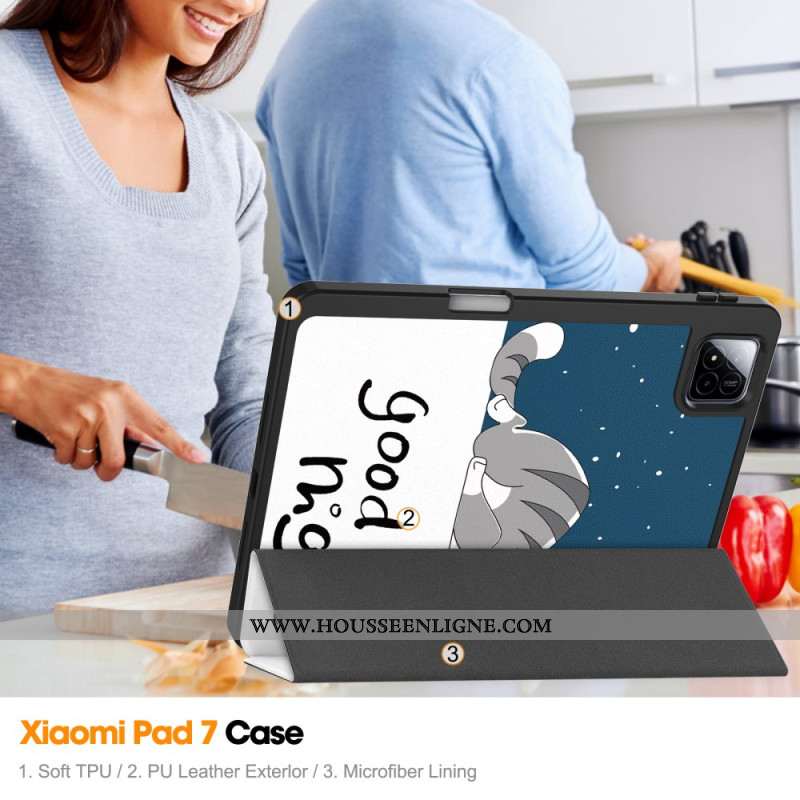 Smart Case Xiaomi Pad 7 / Pad 7 Pro Porte-Stylet Good Night