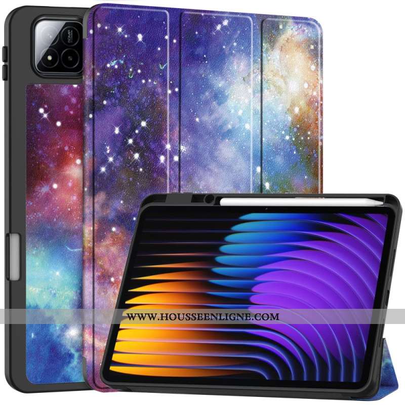 Smart Case Xiaomi Pad 7 / Pad 7 Pro Porte-Sylet Motif Galaxie