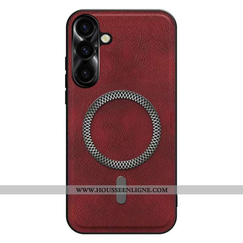 pour Samsung Galaxy S26 Cadre Métal pour Objectif Effet Cuir