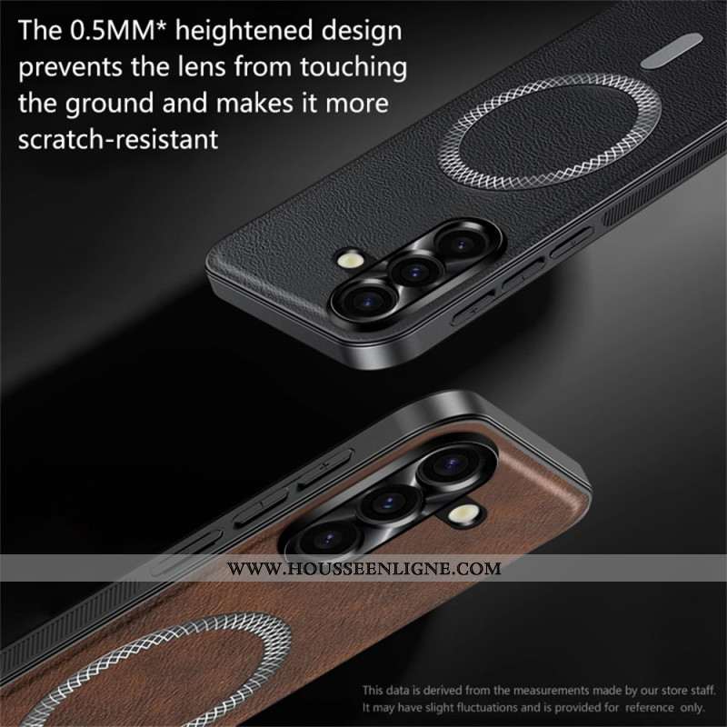 pour Samsung Galaxy S26 Cadre Métal pour Objectif Effet Cuir