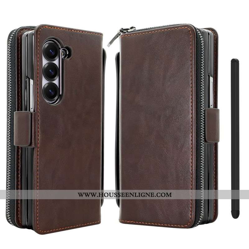 tui Samsung Galaxy Z Fold 7 Pochette Zippée et Sangle