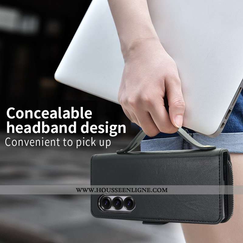 tui Samsung Galaxy Z Fold 7 Pochette Zippée et Sangle