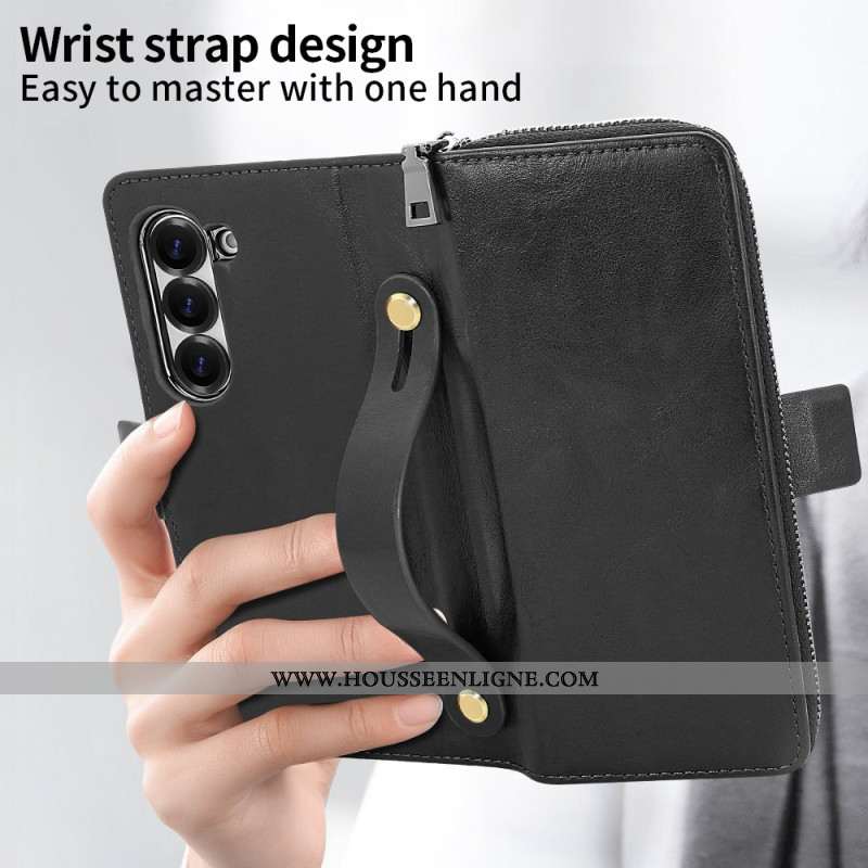 tui Samsung Galaxy Z Fold 7 Pochette Zippée et Sangle