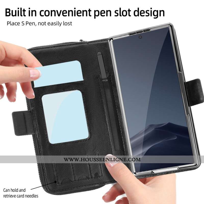 tui Samsung Galaxy Z Fold 7 Pochette Zippée et Sangle
