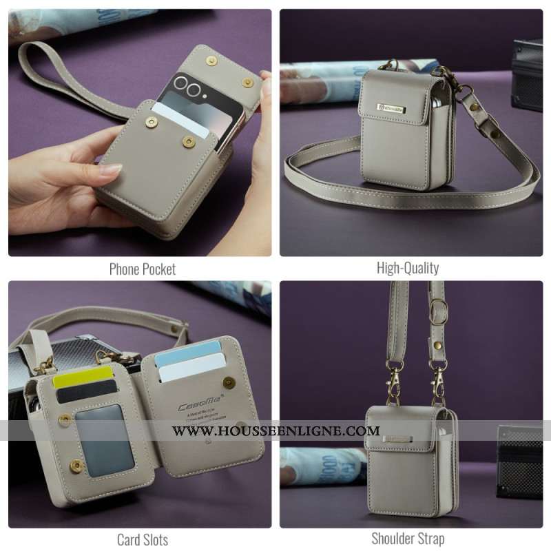 Étui Portefeuille RFID pour Samsung Galaxy Z Flip Bandoulière