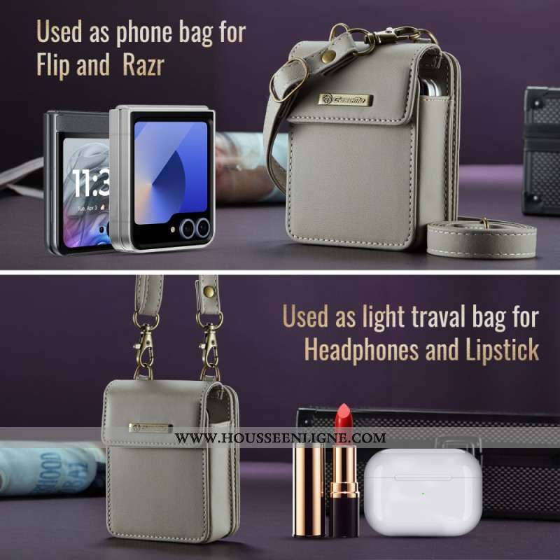 Étui Portefeuille RFID pour Samsung Galaxy Z Flip Bandoulière