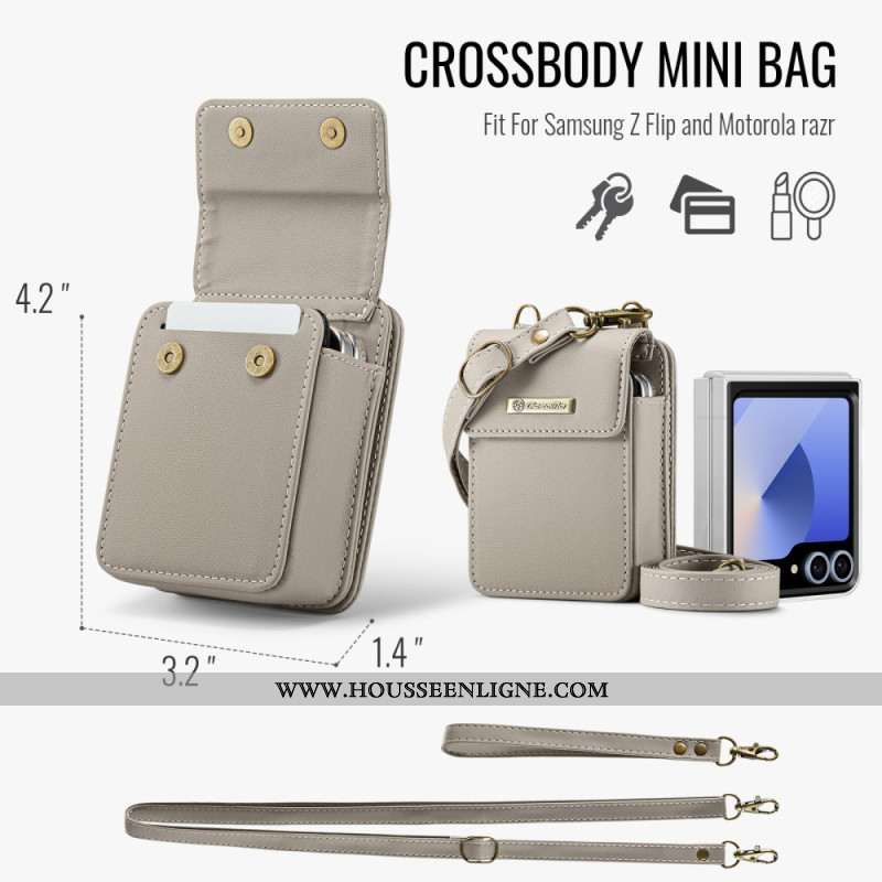 Étui Portefeuille RFID pour Samsung Galaxy Z Flip Bandoulière