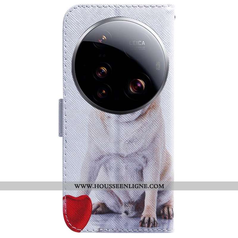 Étui Portefeuille avec Motif Chien pour Xiaomi 15 Ultra