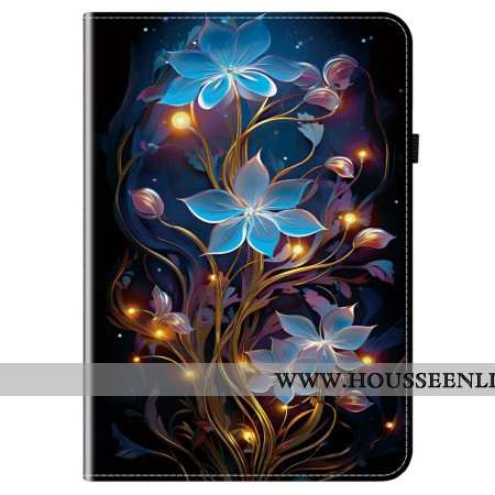 Étui Samsung Galaxy Tab S10 FE Plus Fleurettes Bleues