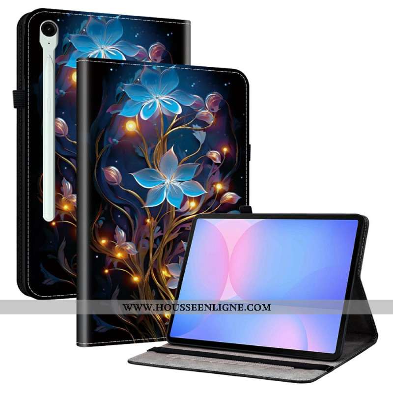 Étui Samsung Galaxy Tab S10 FE Plus Fleurettes Bleues
