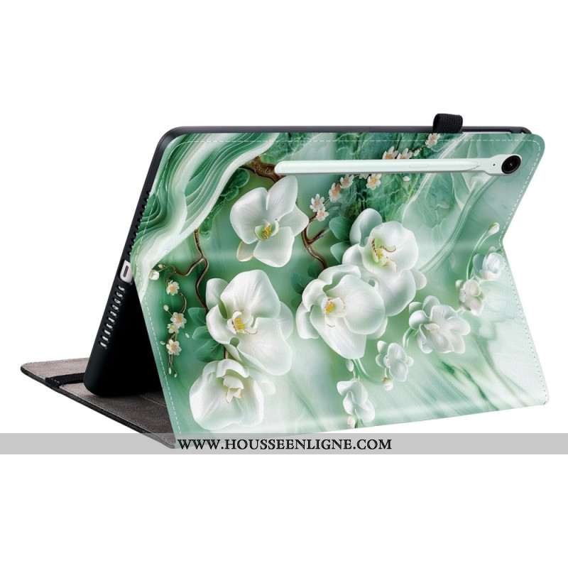 Étui Samsung Galaxy Tab S10 FE Plus Fleurs de Jade