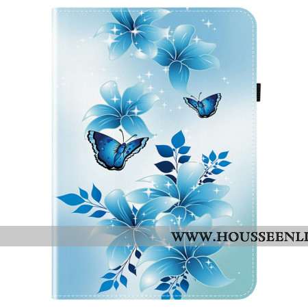 Étui Samsung Galaxy Tab S10 FE Plus Papillons Bleus