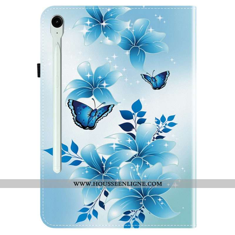 Étui Samsung Galaxy Tab S10 FE Plus Papillons Bleus
