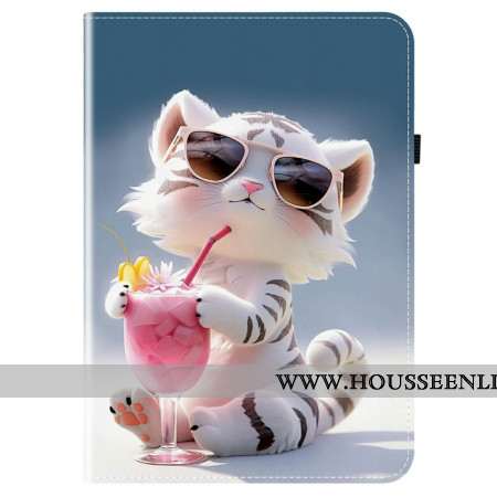 Étui Samsung Galaxy Tab S10 FE Plus Tigre Cartoon