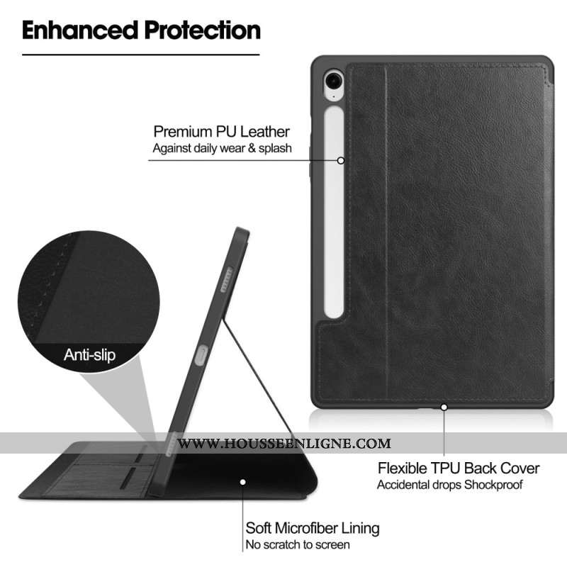 Étui Samsung Galaxy Tab S10 FE / S9 FE Effet Cuir