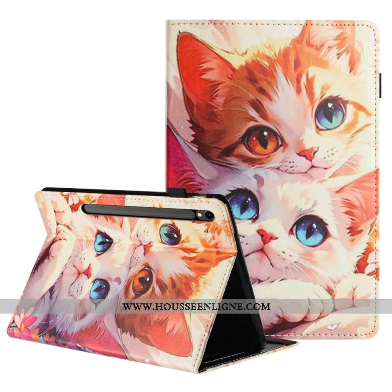Étui Samsung Galaxy Tab S10 FE / S9 / S9 FE Motif Deux Chats