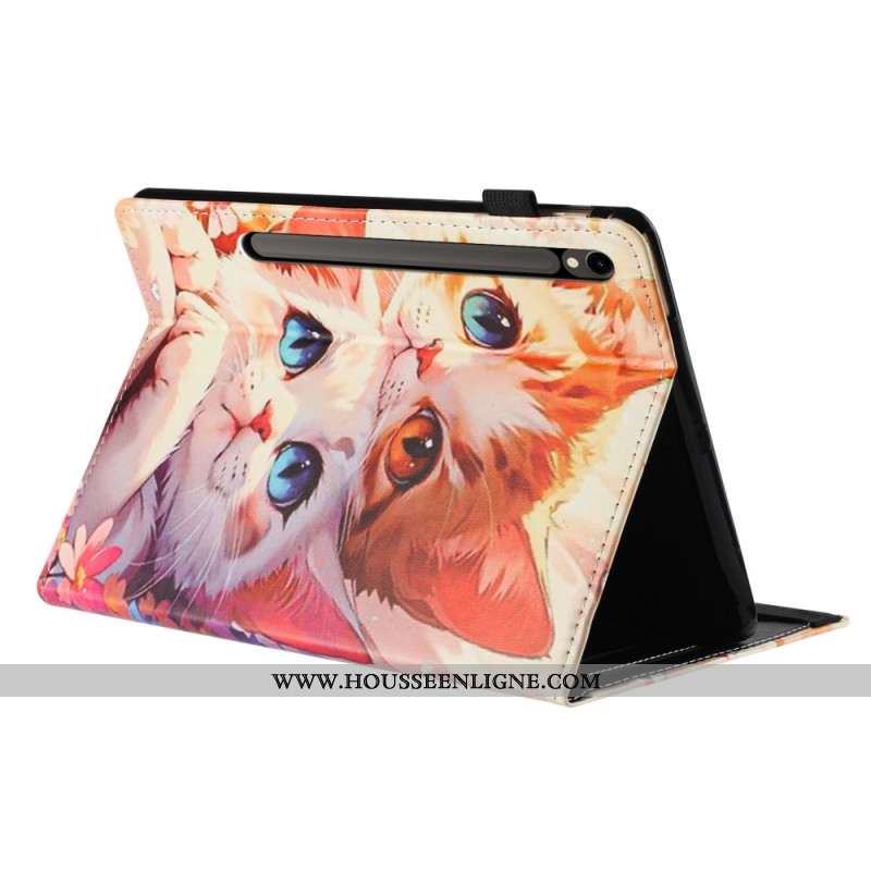 Étui Samsung Galaxy Tab S10 FE / S9 / S9 FE Motif Deux Chats