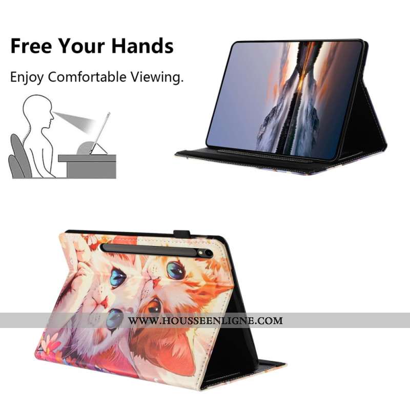 Étui Samsung Galaxy Tab S10 FE / S9 / S9 FE Motif Deux Chats