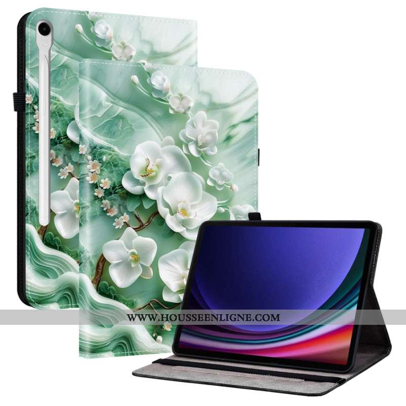 Étui Samsung Galaxy Tab S10 FE / S9 / S9 FE Motif Fleur de Jade