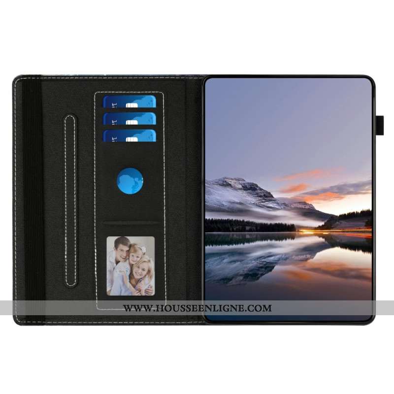 Étui Samsung Galaxy Tab S10 FE / S9 / S9 FE Motif Floral Marbre