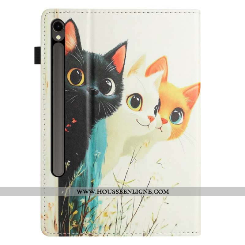 Étui Samsung Galaxy Tab S10 FE / S9 / S9 FE Motif Trois Chats