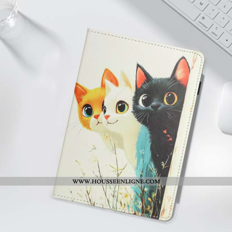 Étui Samsung Galaxy Tab S10 FE / S9 / S9 FE Motif Trois Chats