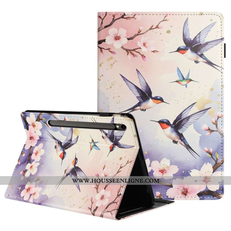 Étui Samsung Galaxy Tab S10 FE / S9 / S9 FE Oiseaux
