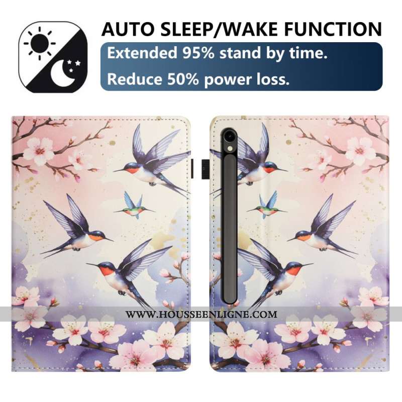Étui Samsung Galaxy Tab S10 FE / S9 / S9 FE Oiseaux