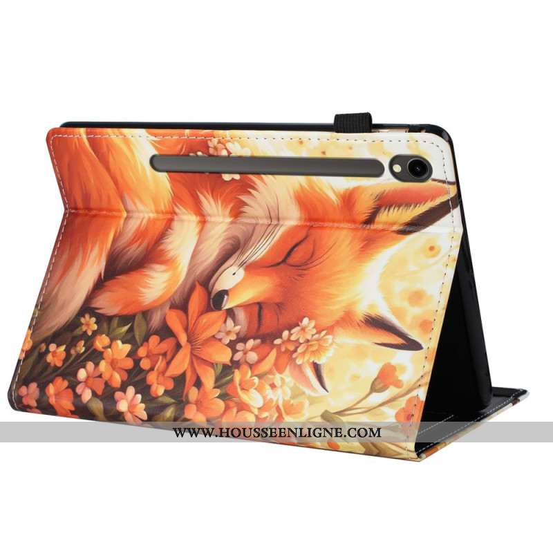 Étui Samsung Galaxy Tab S10 FE / S9 / S9 FE Renard fleuri