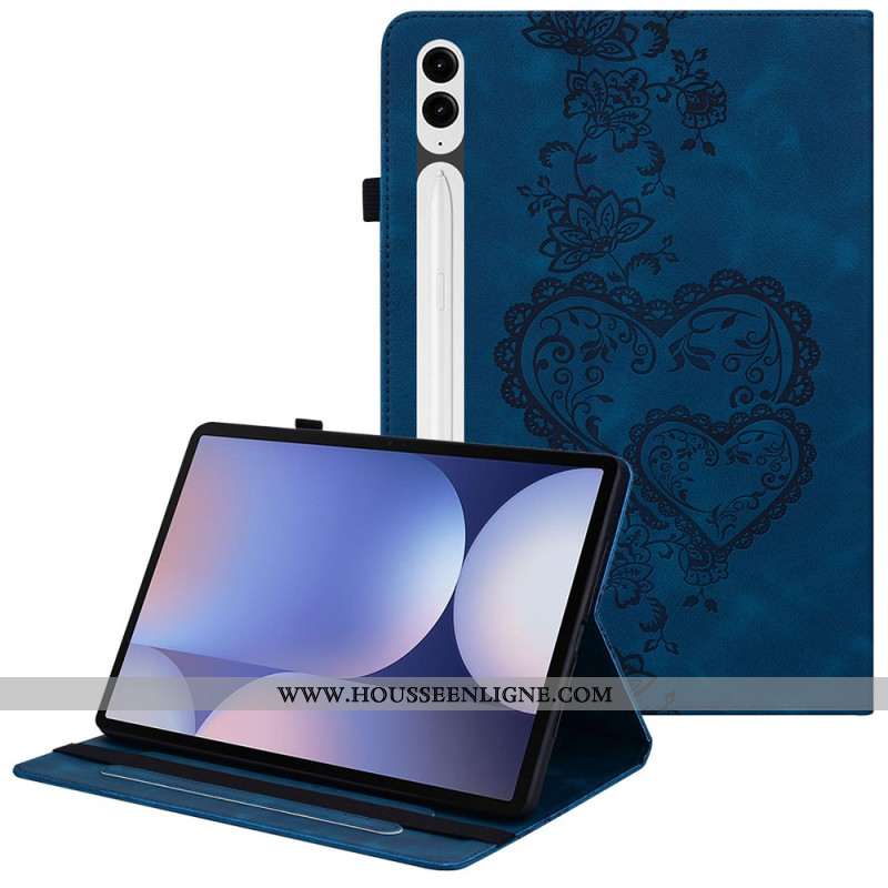 Étui Samsung Galaxy Tab S10 Plus / S9 FE Plus / S9 Plus Effet Daim Coeurs