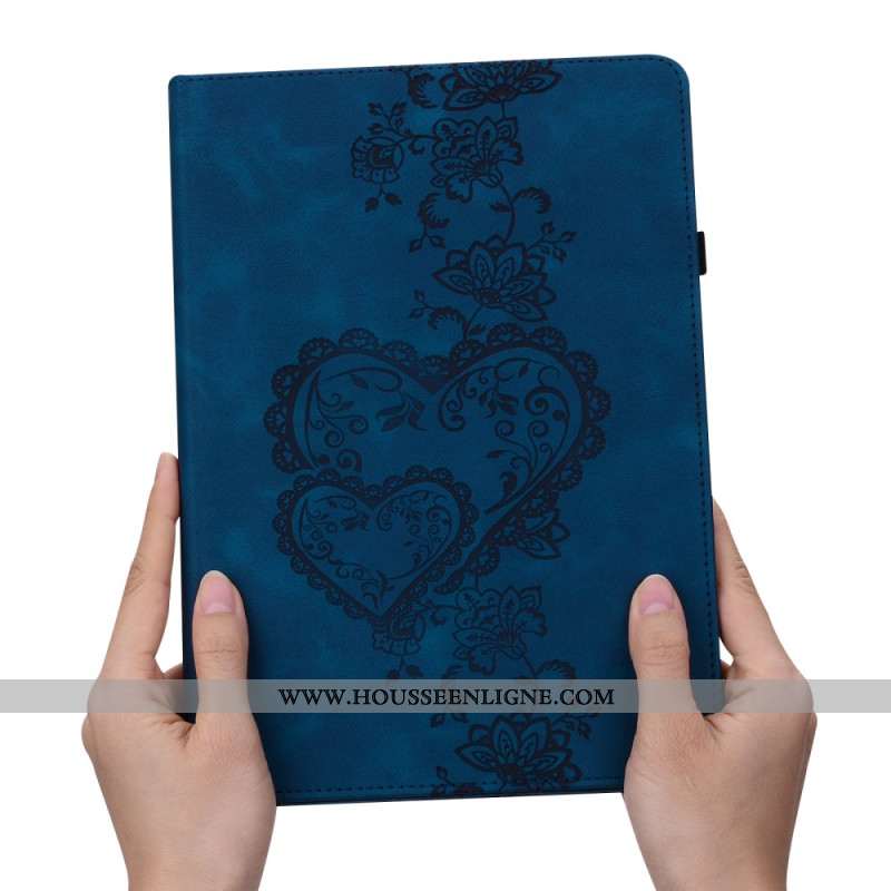 Étui Samsung Galaxy Tab S10 Plus / S9 FE Plus / S9 Plus Effet Daim Coeurs