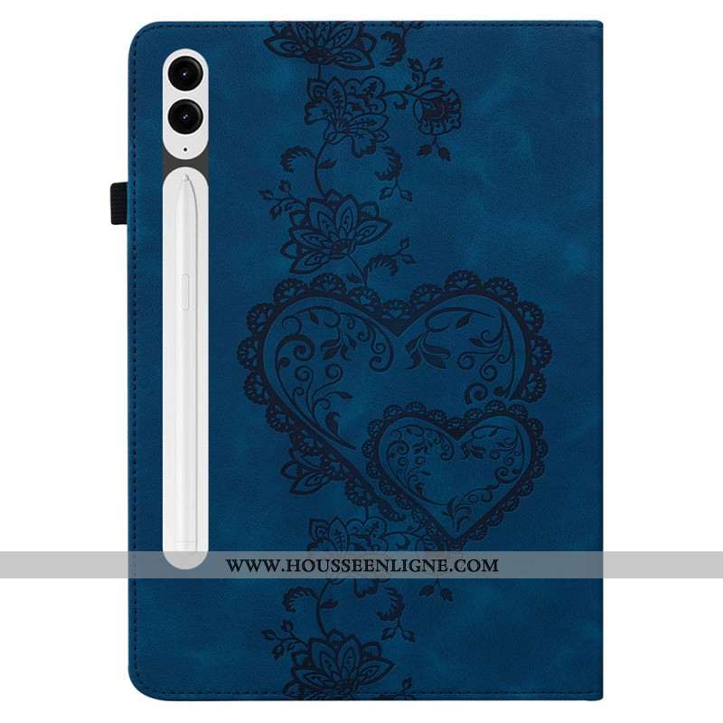 Étui Samsung Galaxy Tab S10 Plus / S9 FE Plus / S9 Plus Effet Daim Coeurs