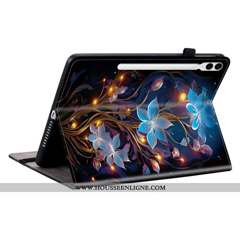Étui Samsung Galaxy Tab S10 Plus / S9 FE Plus / S9 Plus Fleurs Lumineuses
