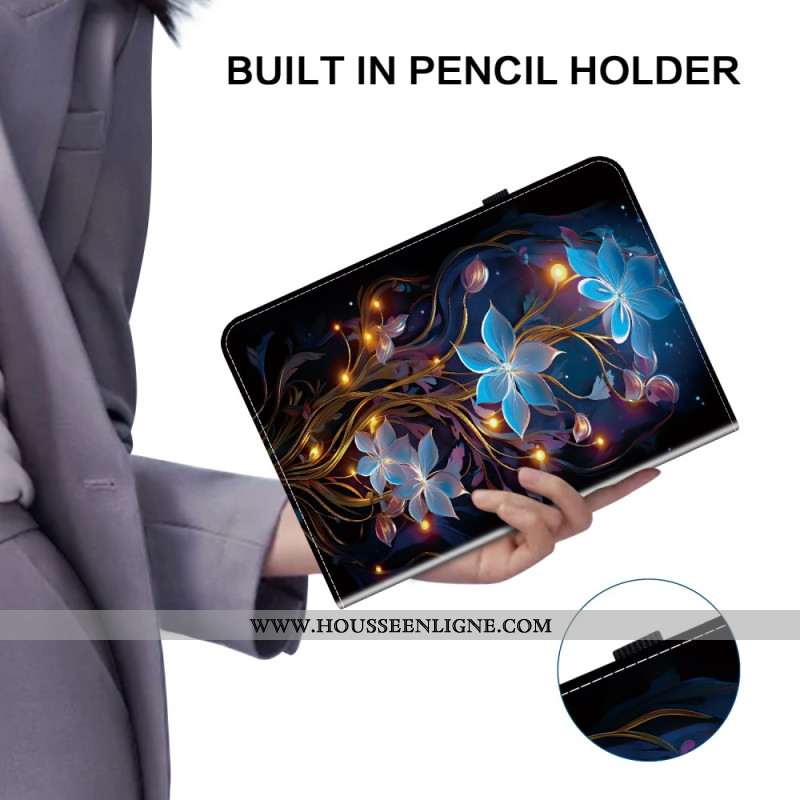 Étui Samsung Galaxy Tab S10 Plus / S9 FE Plus / S9 Plus Fleurs Lumineuses