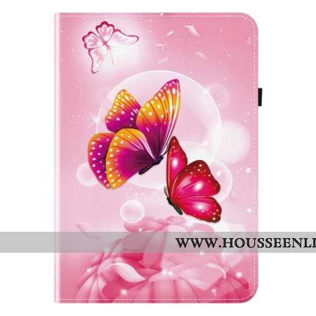 Étui Samsung Galaxy Tab S10 Plus / S9 FE Plus / S9 Plus Motif Papillon Rose