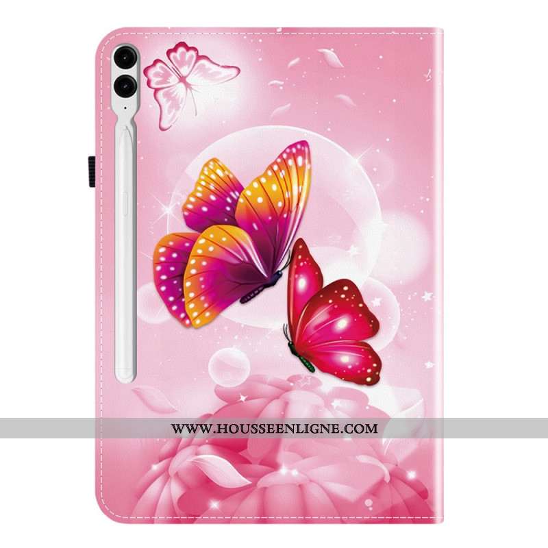 Étui Samsung Galaxy Tab S10 Plus / S9 FE Plus / S9 Plus Motif Papillon Rose