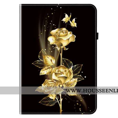 Étui Samsung Galaxy Tab S10 Plus / S9 FE Plus / S9 Plus Roses Dorées