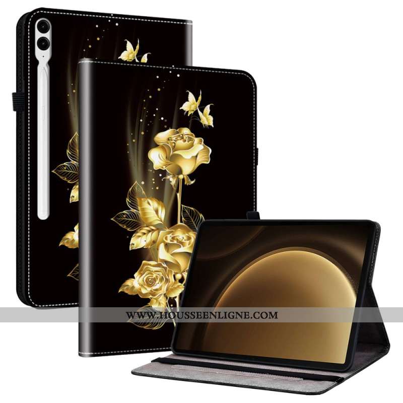 Étui Samsung Galaxy Tab S10 Plus / S9 FE Plus / S9 Plus Roses Dorées
