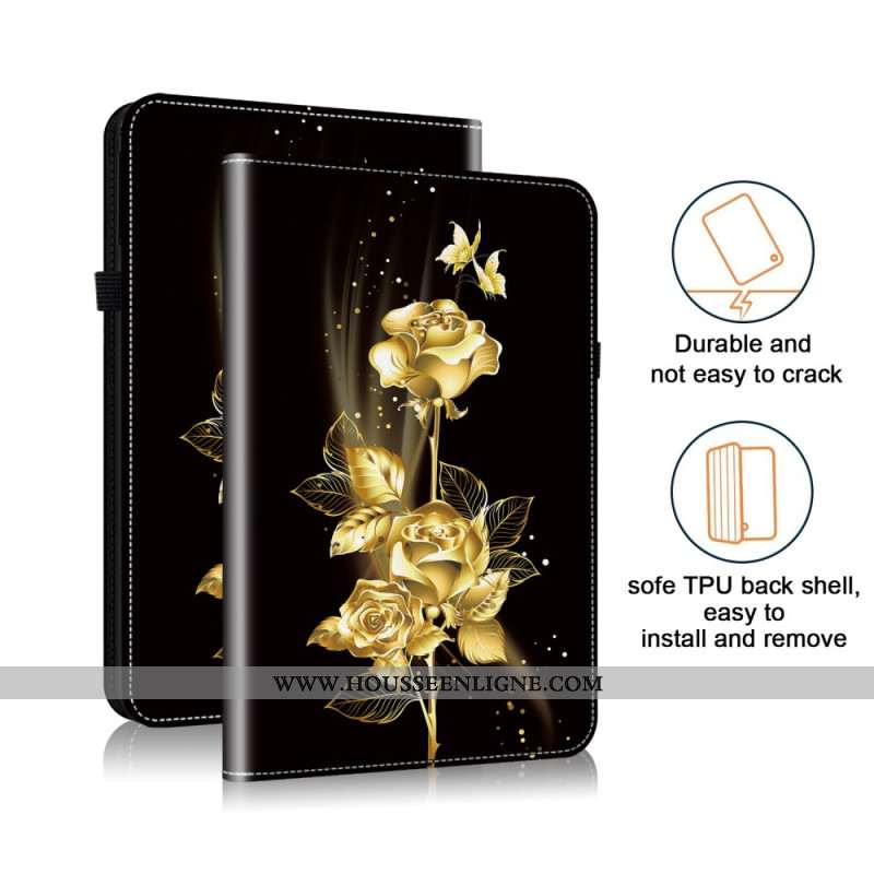 Étui Samsung Galaxy Tab S10 Plus / S9 FE Plus / S9 Plus Roses Dorées