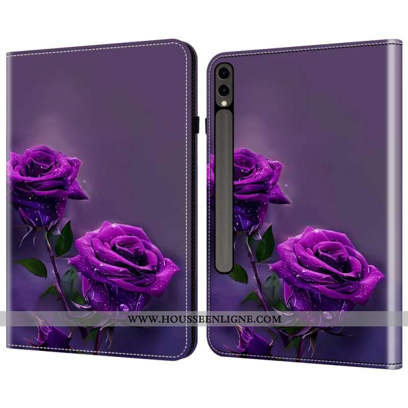 Étui Samsung Galaxy Tab S10 Plus / S9 FE Plus / S9 Plus Roses Violettes