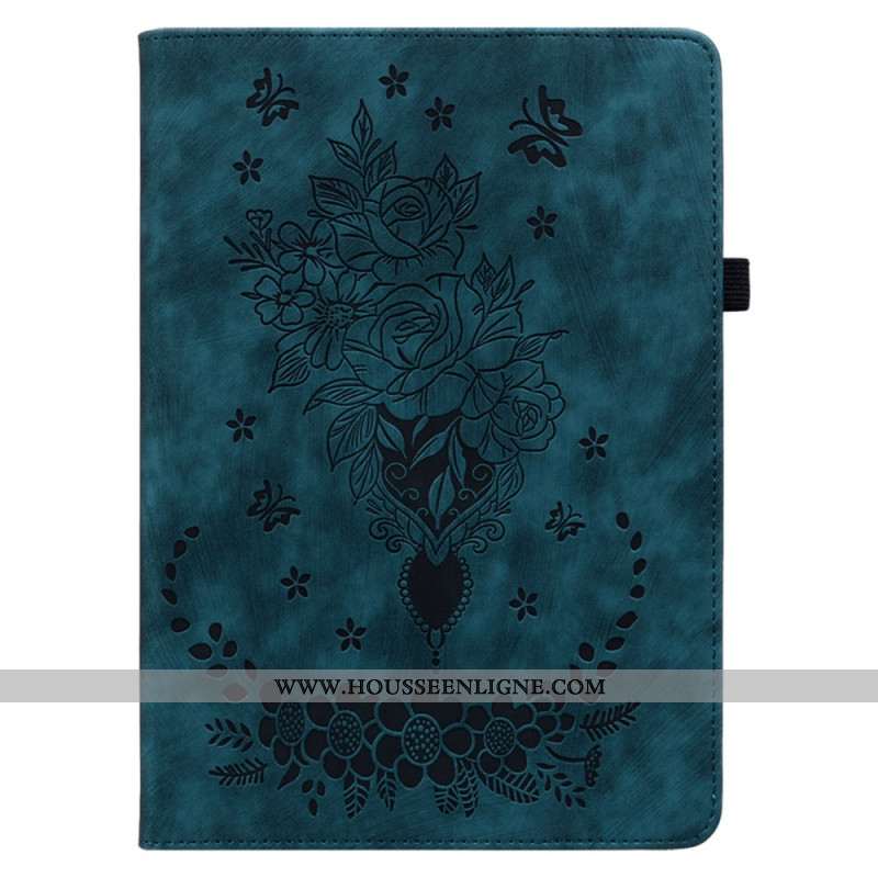 Étui Samsung Galaxy Tab S10 Plus / S9 Plus Papillons et Roses